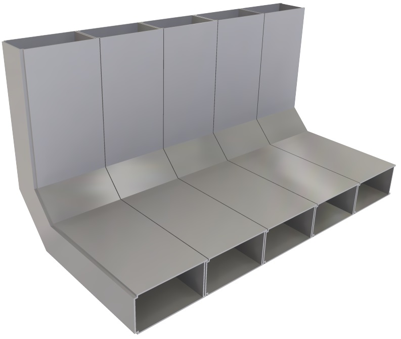Produktbild UFK 375 042  -  Vertikalkrümmer zu UFK 40, 5-zügig, 375 x 40 mm
